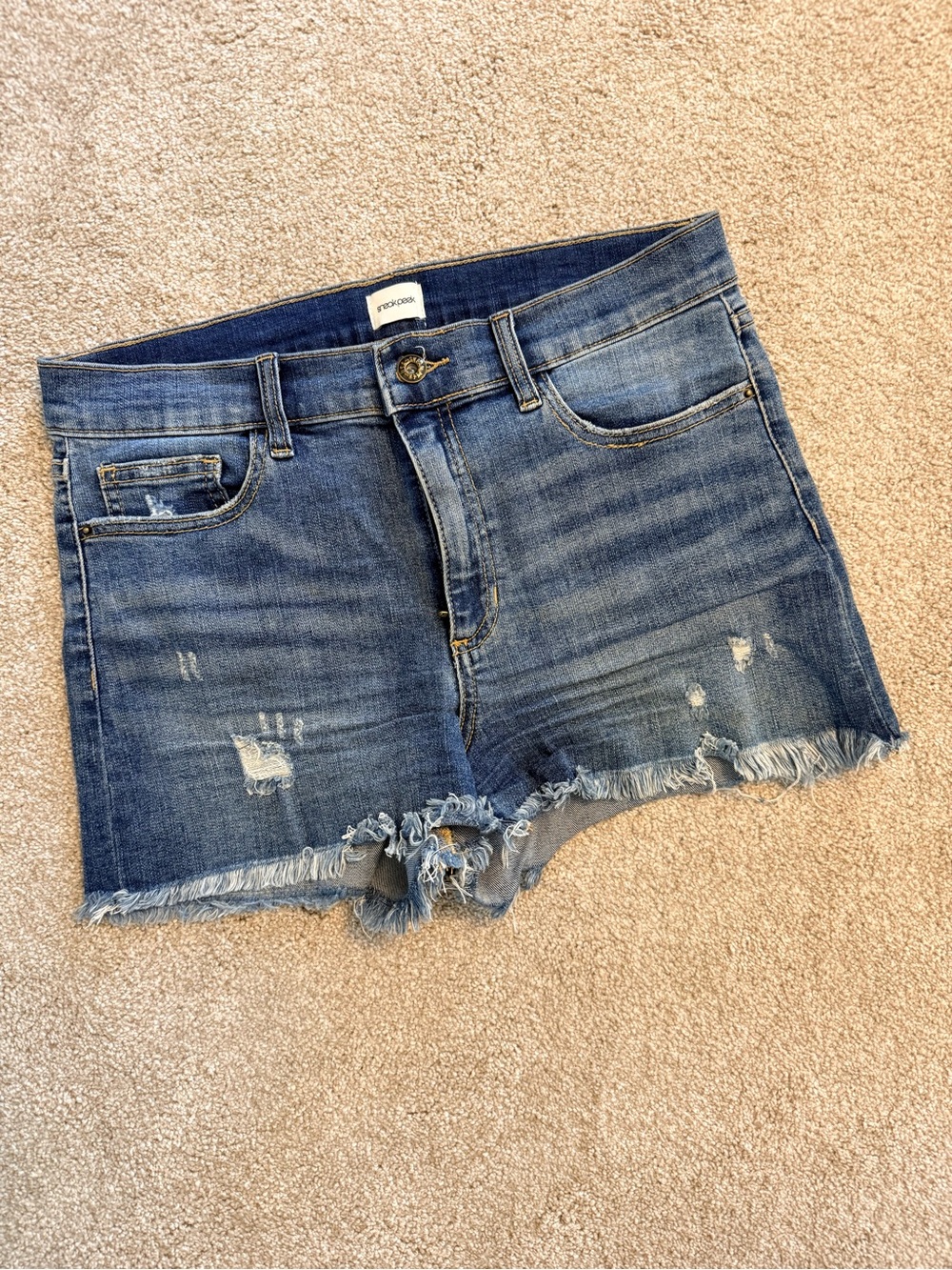 Sneak Peek Distressed Blue Denim Cutoff Shorts